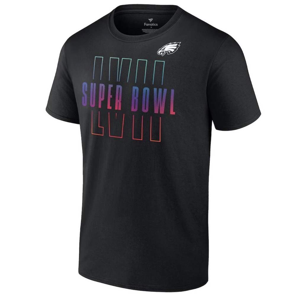 Fanatics Black Philadelphia Eagles Super Bowl LVII Open Sky Big And Tall 2XL Tee